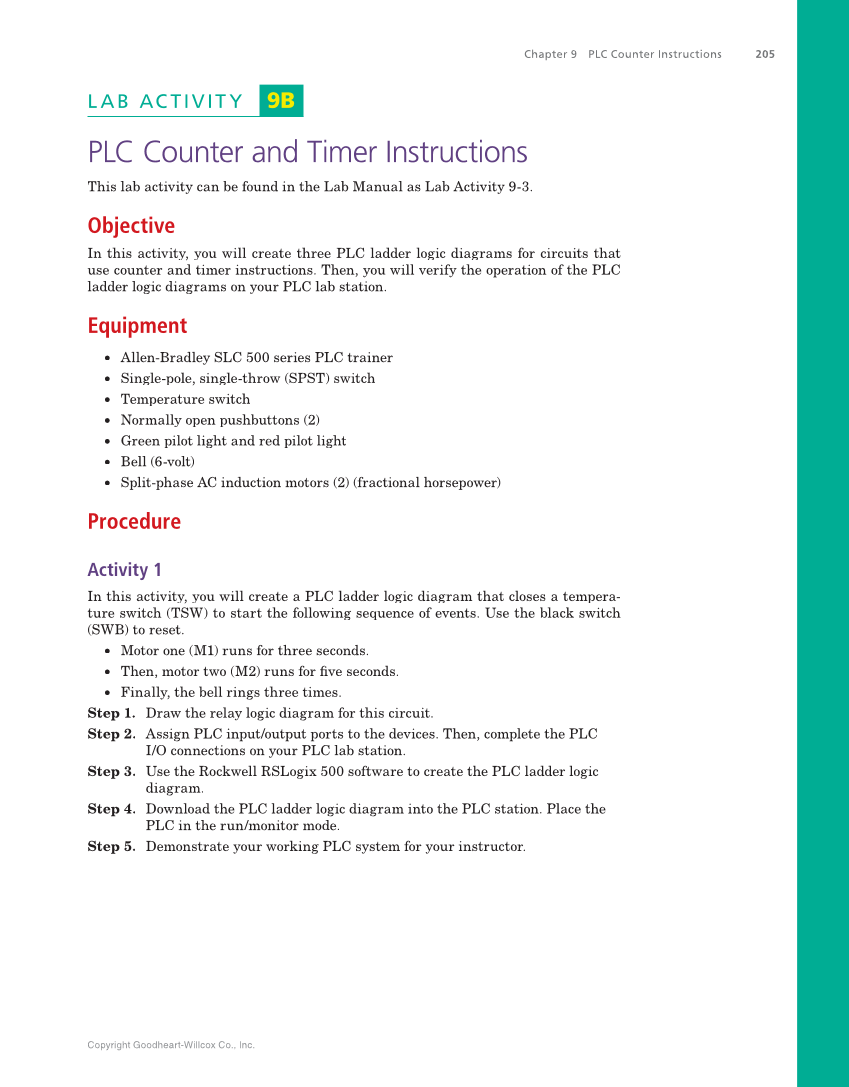 Programmable Logic Controllers: Hardware and Programming, 4th Edition page 205