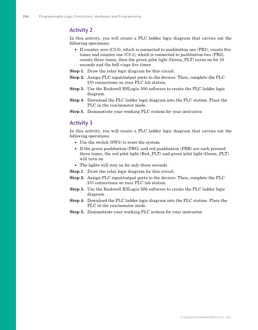 Programmable Logic Controllers: Hardware and Programming, 4th Edition page 206