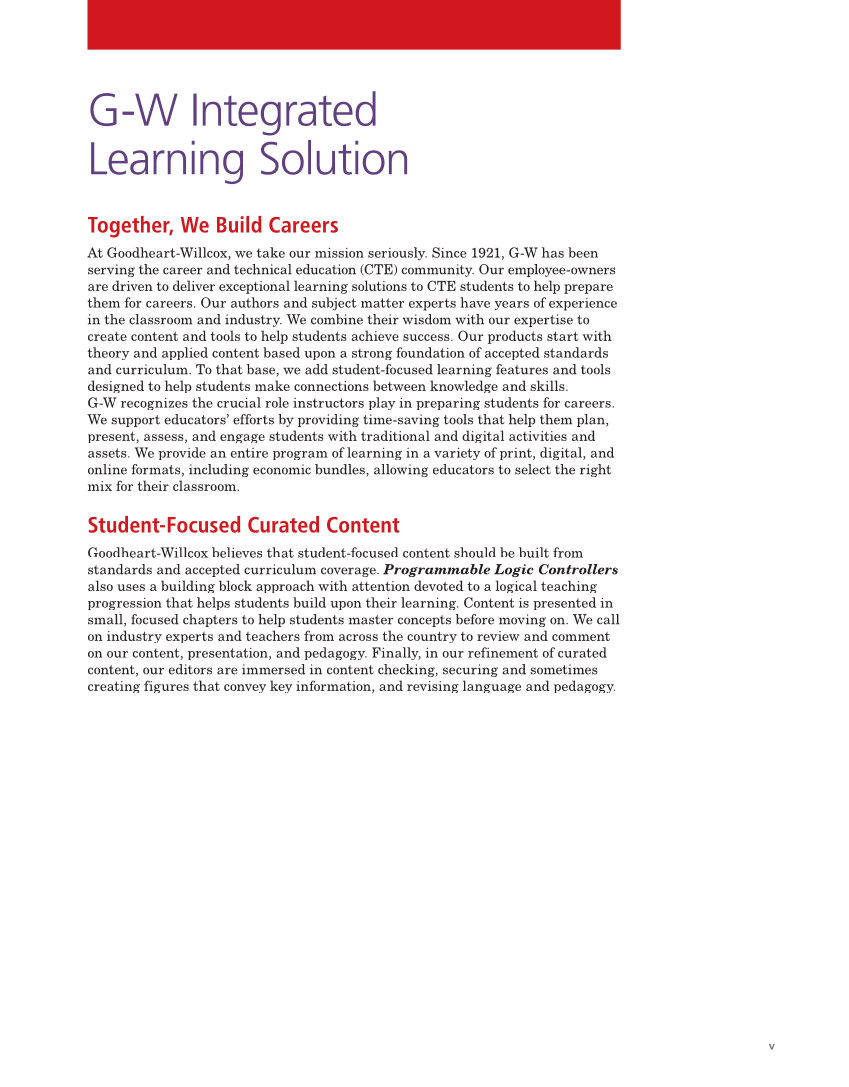 Programmable Logic Controllers: Hardware and Programming, 4th Edition page v