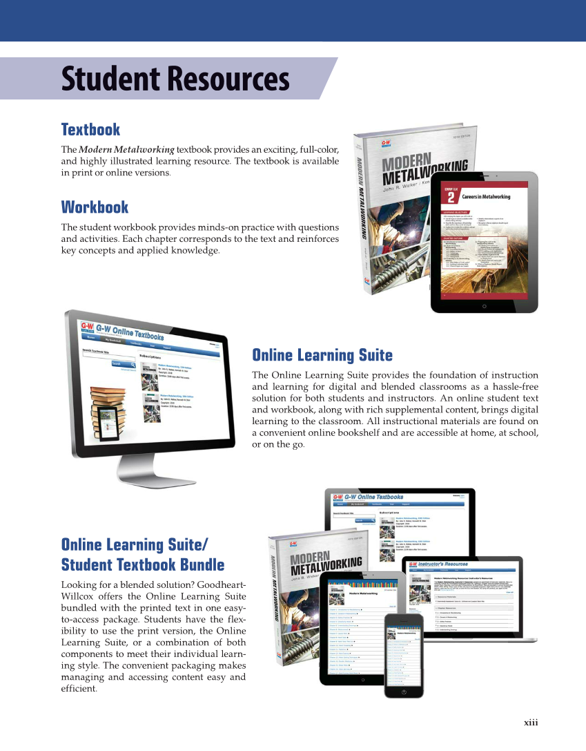 Modern Metalworking, 10th Edition page xiii