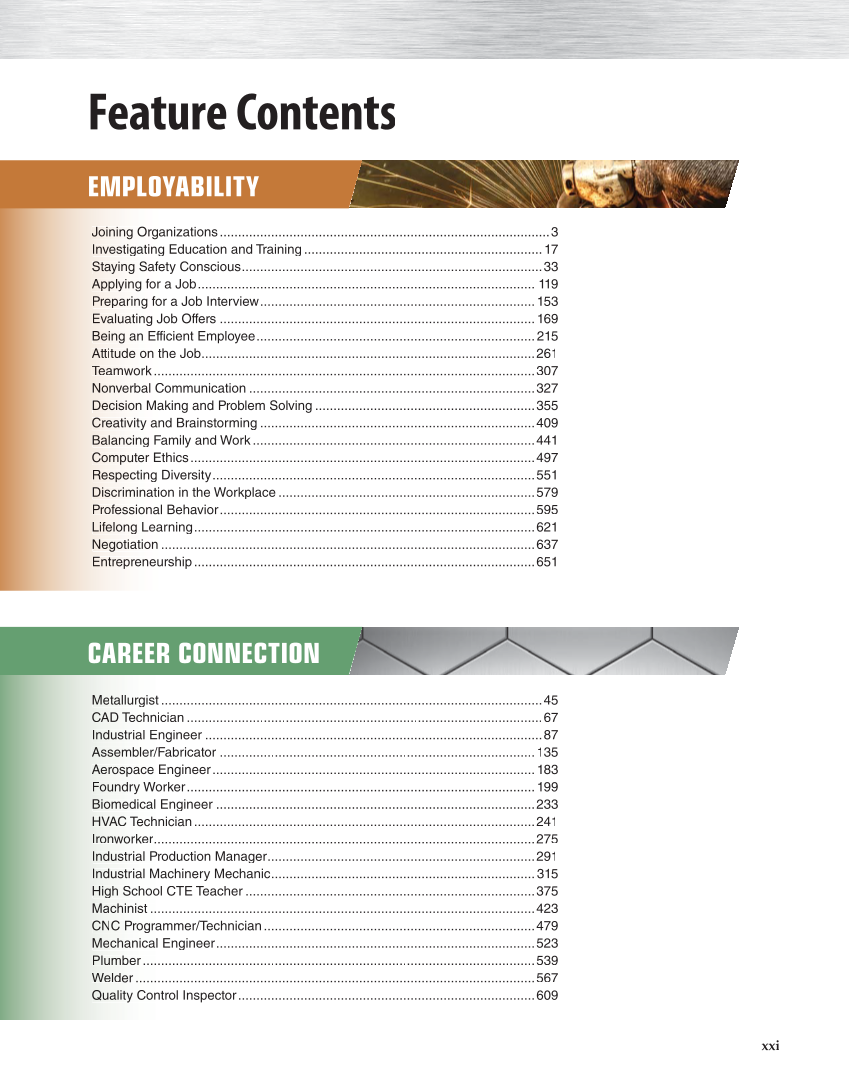 Modern Metalworking, 10th Edition page xxi