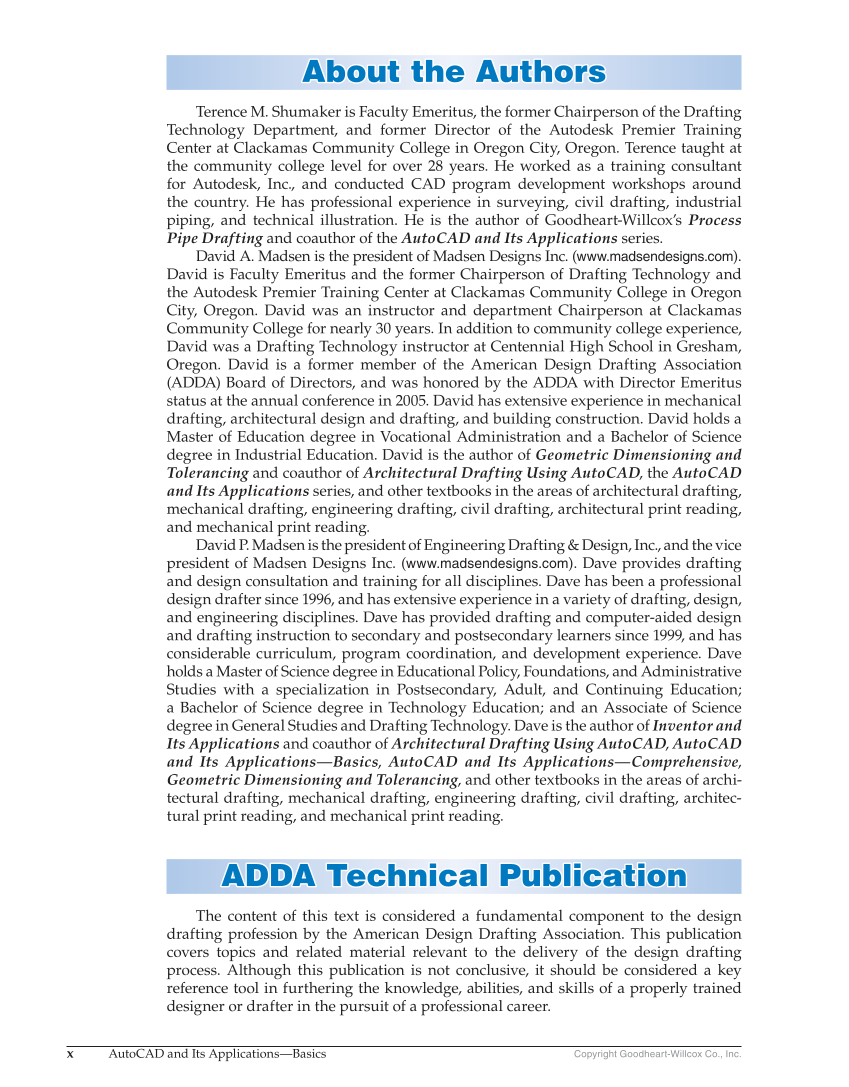 AutoCAD and Its Applications—Basics 2019, 26th Edition page x