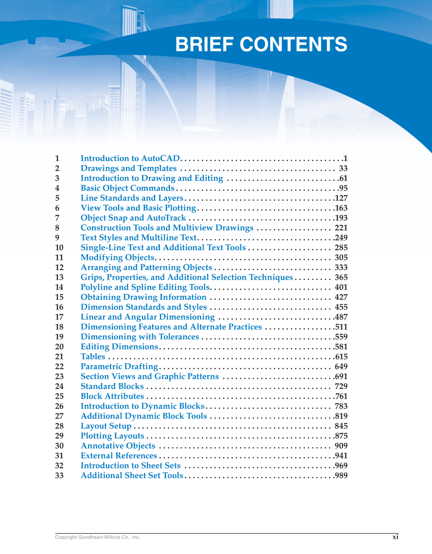 AutoCAD and Its Applications—Basics 2019, 26th Edition page xi