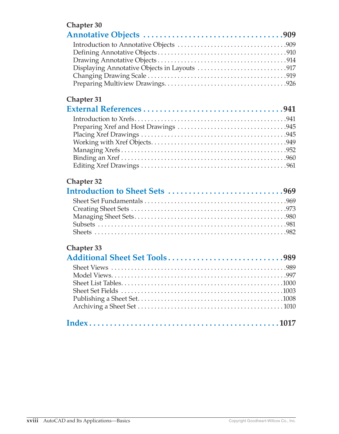 AutoCAD and Its Applications—Basics 2019, 26th Edition page xviii