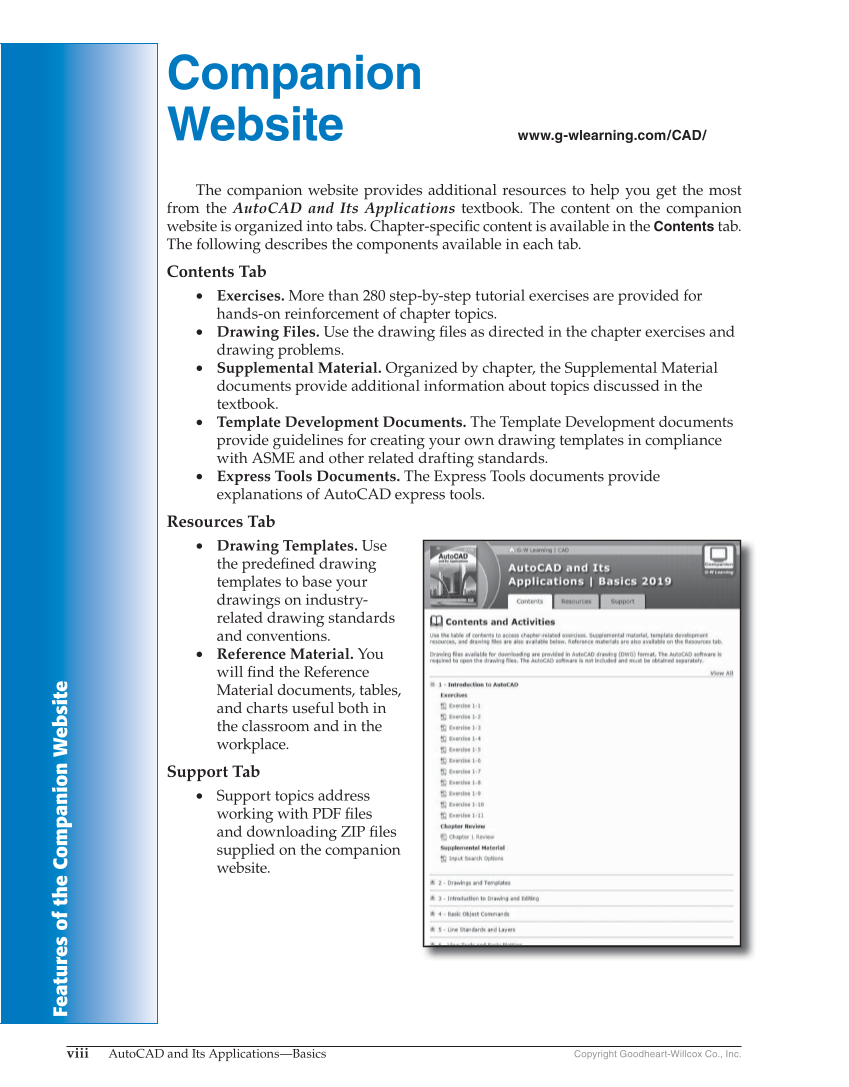 AutoCAD and Its Applications—Basics 2019, 26th Edition page viii