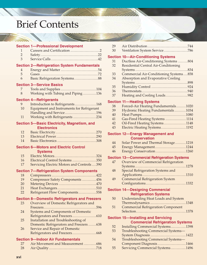Modern Refrigeration and Air Conditioning, 20th Edition page xvi