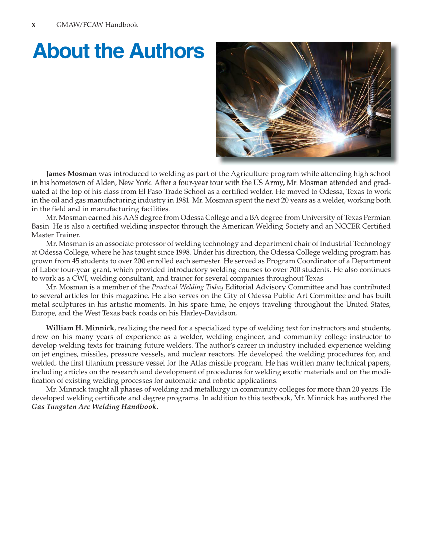 GMAW/FCAW Handbook, 1st Edition page x