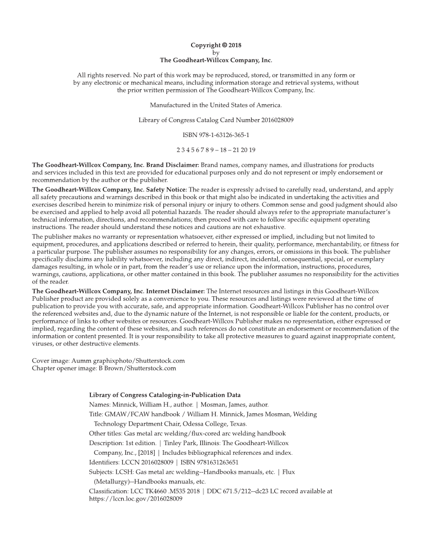 GMAW/FCAW Handbook, 1st Edition page ii