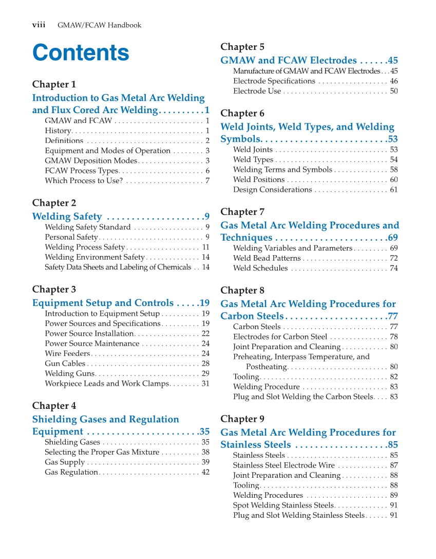 GMAW/FCAW Handbook, 1st Edition page viii