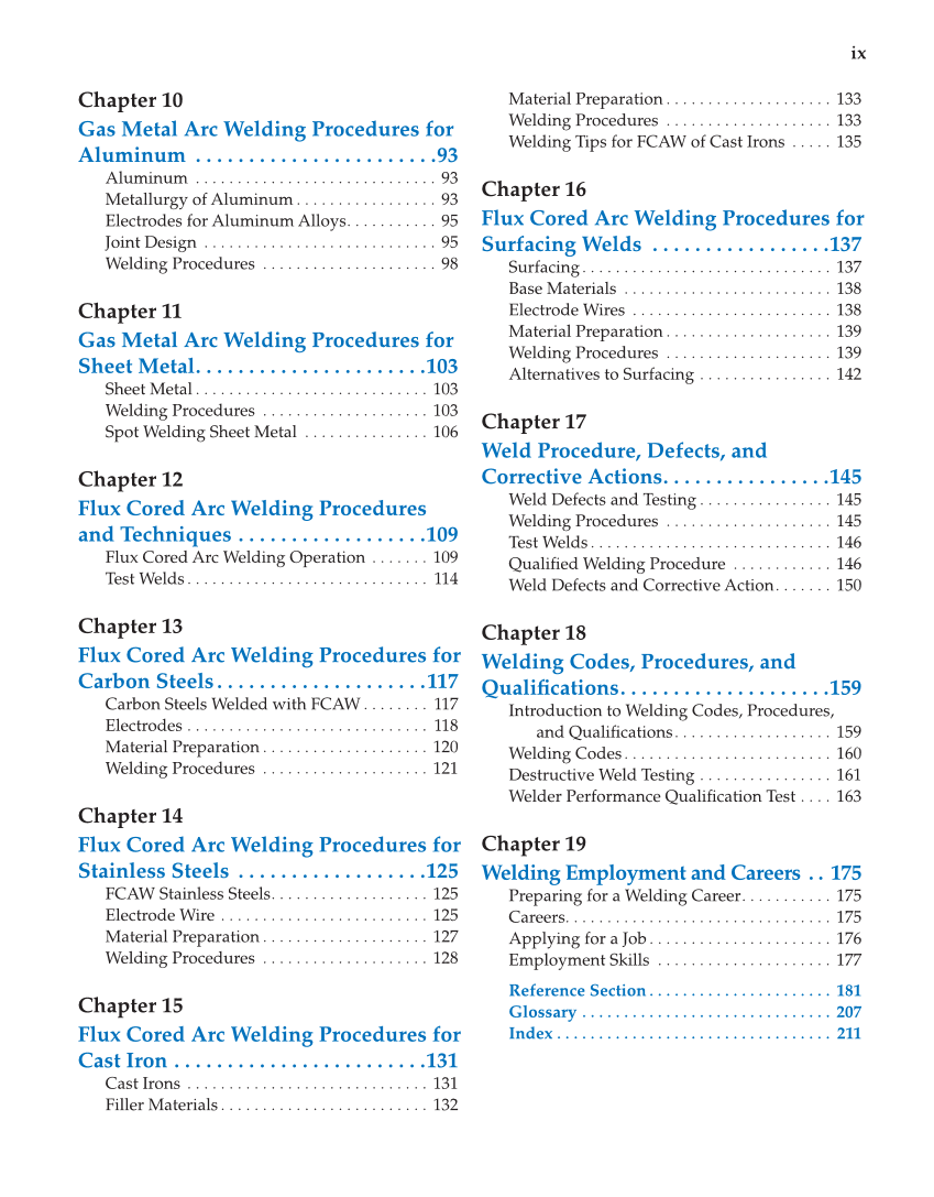 GMAW/FCAW Handbook, 1st Edition page ix