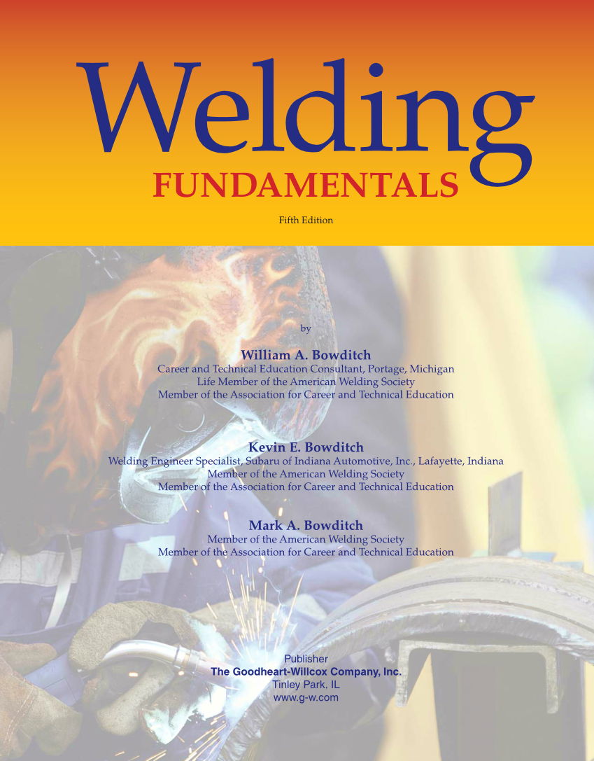 Welding Fundamentals, 5th Edition page i