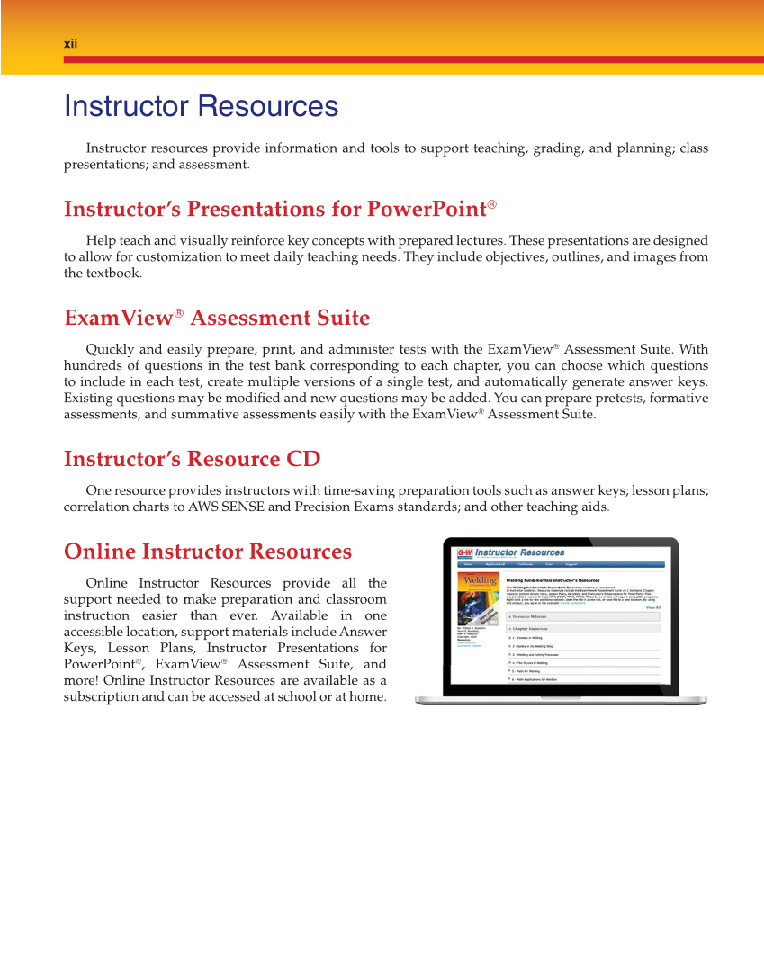 Welding Fundamentals, 5th Edition page xii