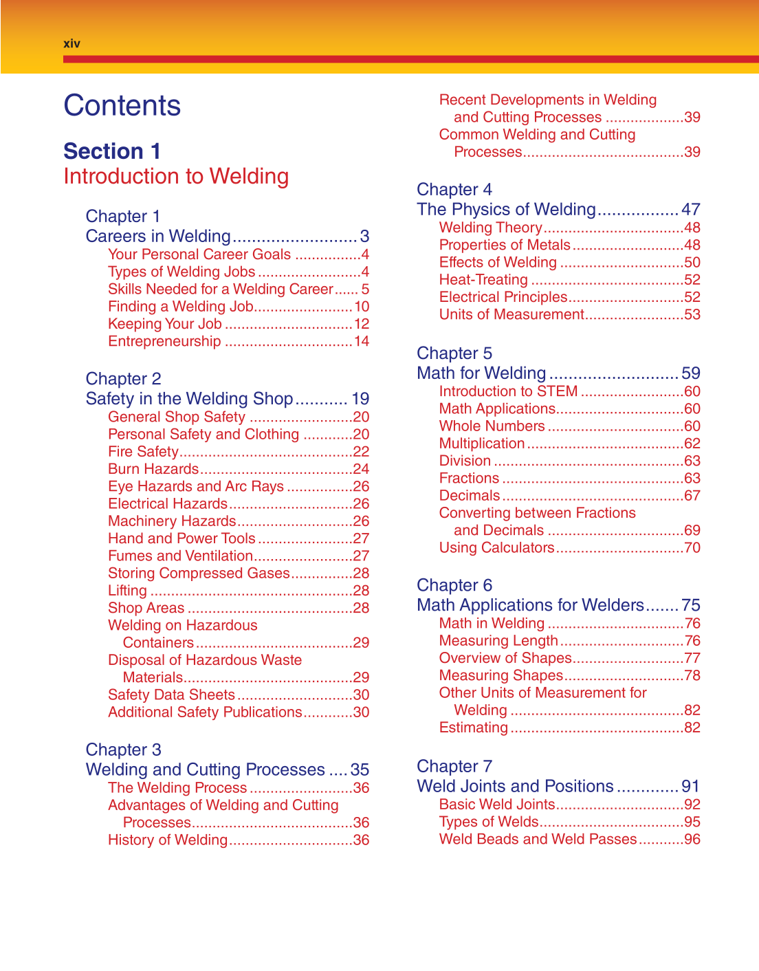 Welding Fundamentals, 5th Edition page xiv