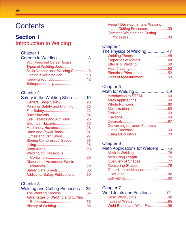 Welding Fundamentals, 5th Edition page xiv