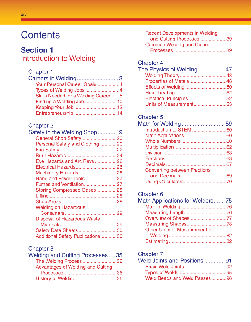 Welding Fundamentals, 5th Edition page xiv