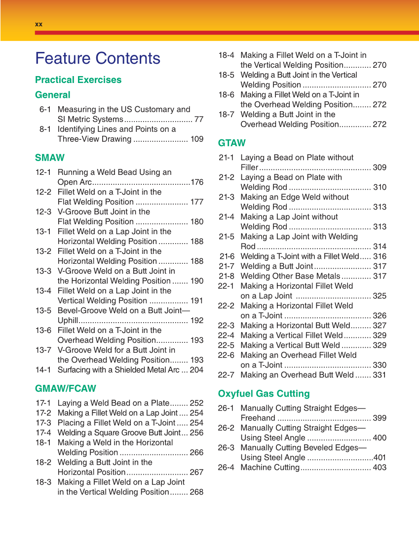Welding Fundamentals, 5th Edition page xx