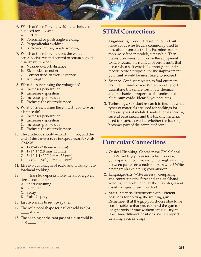 Welding Fundamentals, 5th Edition page 261