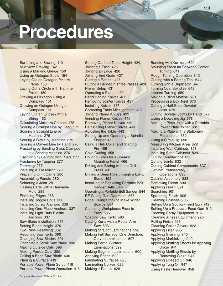 Modern Cabinetmaking, 5th Edition page xiii