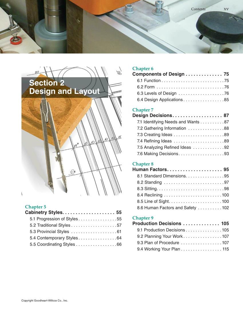 Modern Cabinetmaking, 5th Edition page xv