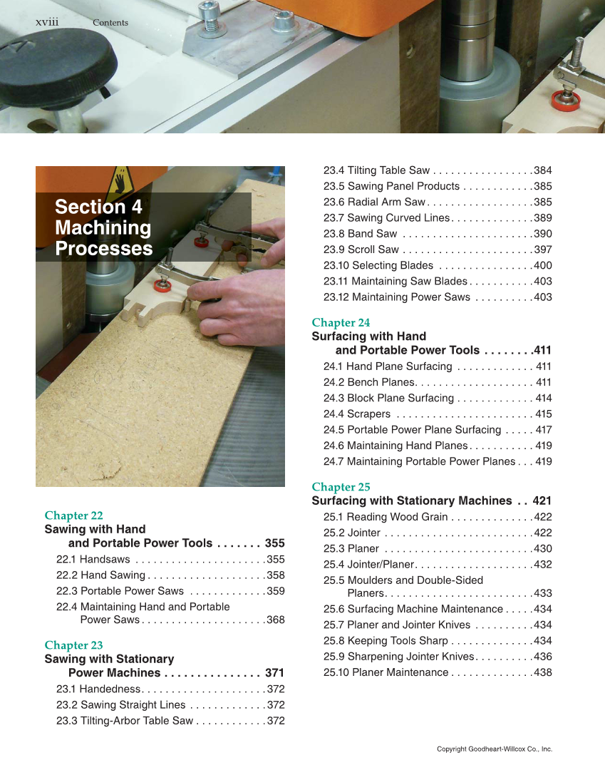 Modern Cabinetmaking, 5th Edition page xviii