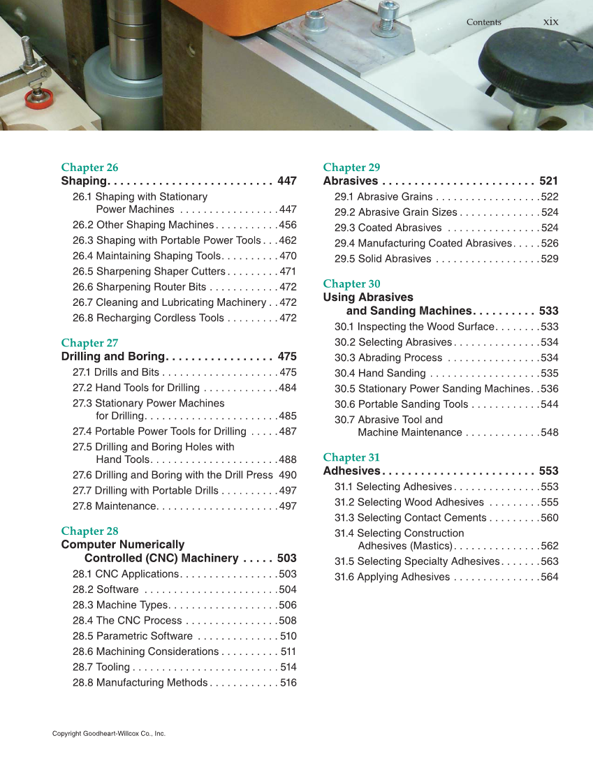Modern Cabinetmaking, 5th Edition page xix