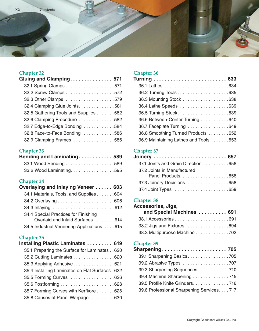 Modern Cabinetmaking, 5th Edition page xx