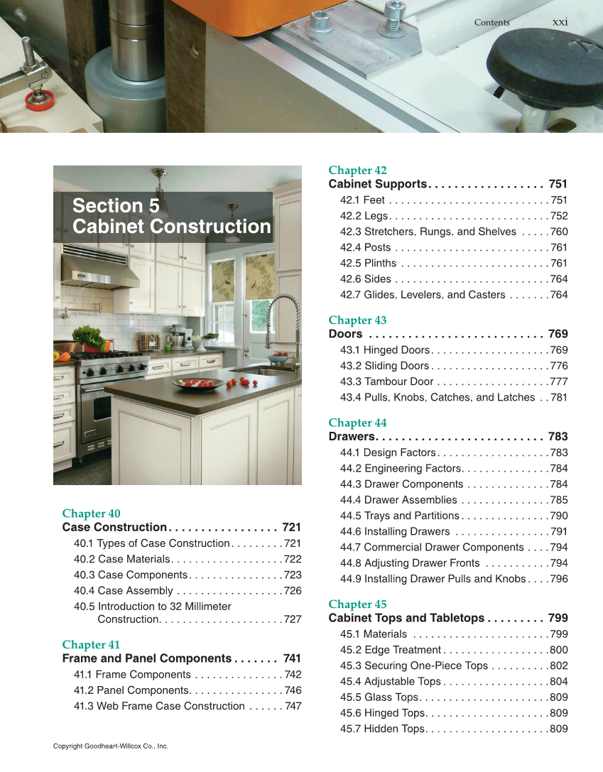 Modern Cabinetmaking, 5th Edition page xxi