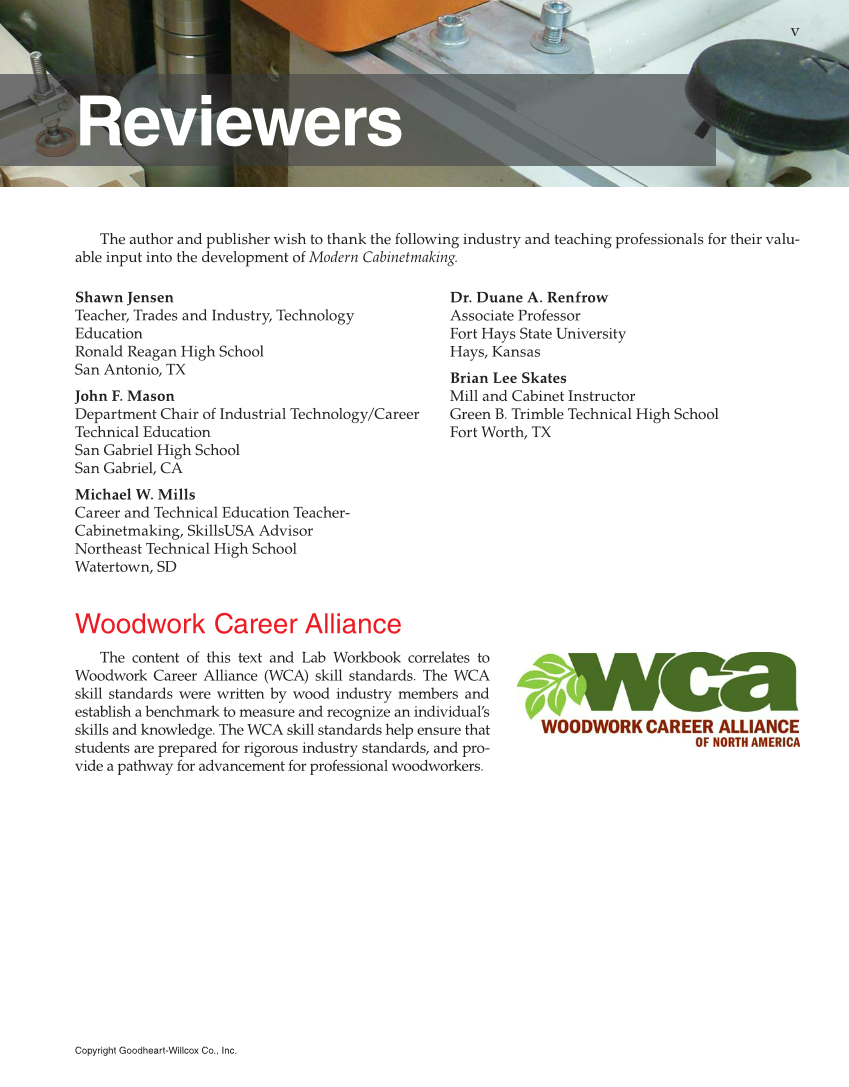Modern Cabinetmaking, 5th Edition page v