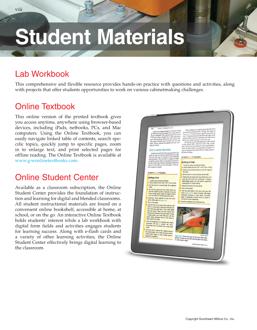 Modern Cabinetmaking, 5th Edition page viii