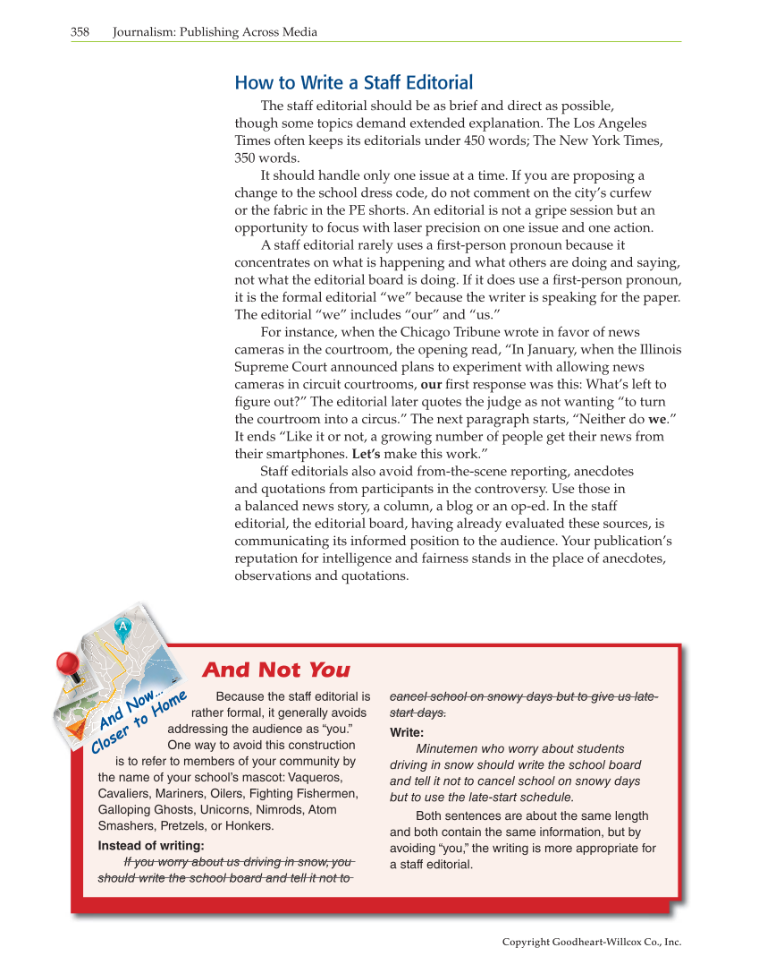Journalism: Publishing Across Media, 1st Edition page 358