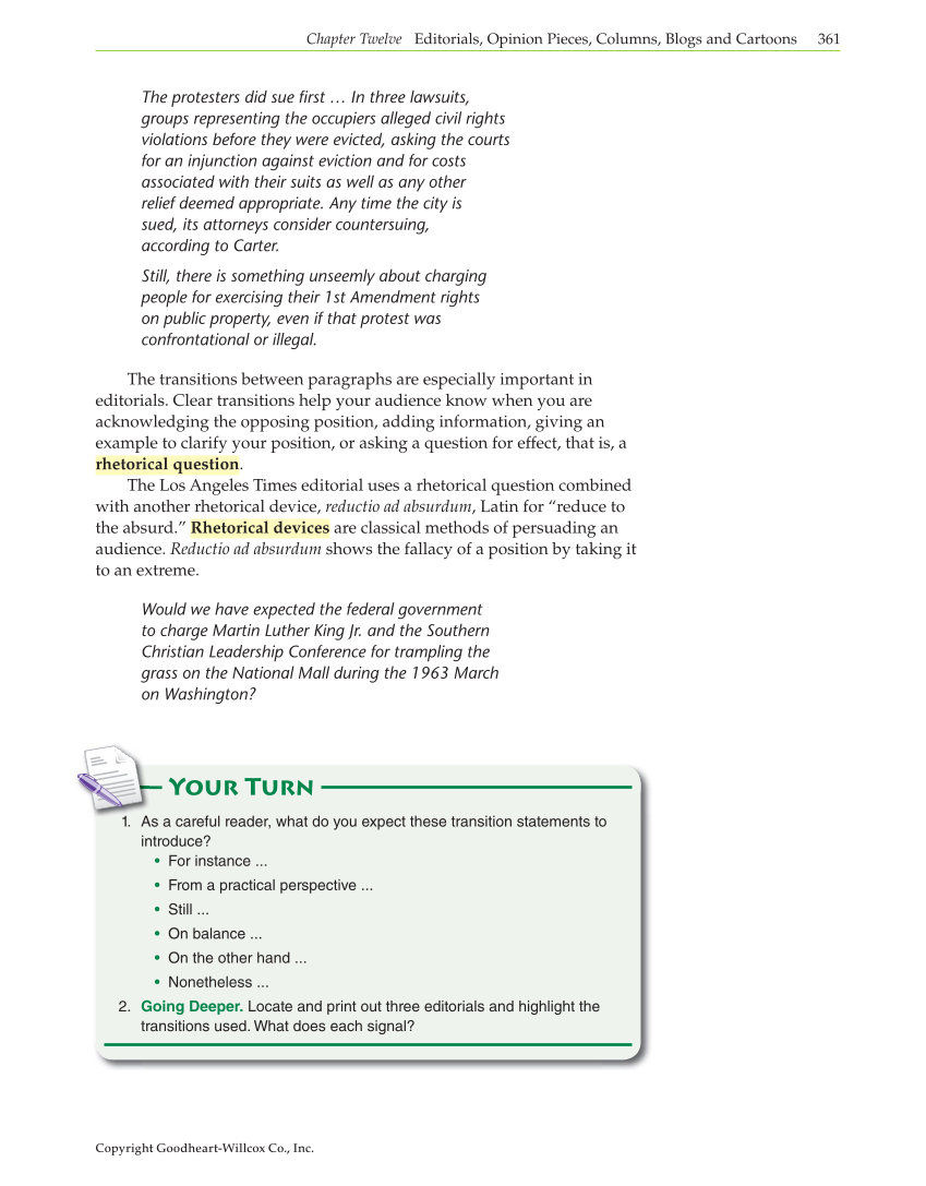 Journalism: Publishing Across Media, 1st Edition page 361