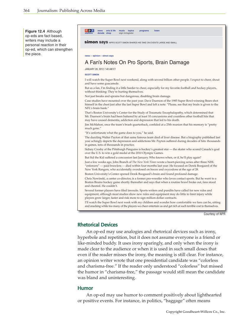 Journalism: Publishing Across Media, 1st Edition page 364
