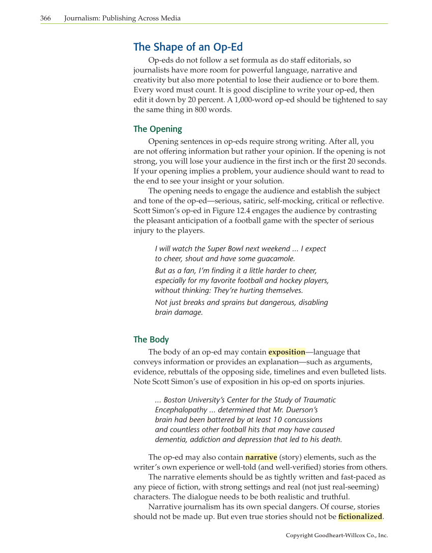 Journalism: Publishing Across Media, 1st Edition page 366