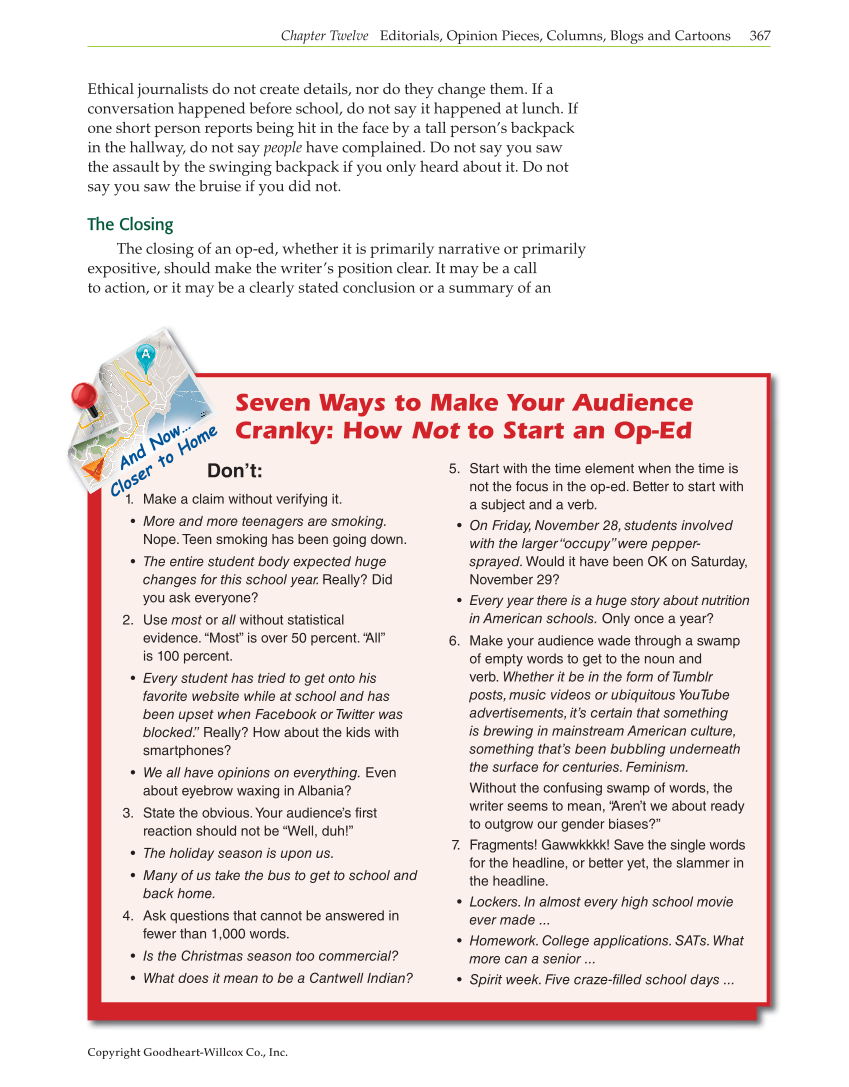 Journalism: Publishing Across Media, 1st Edition page 367