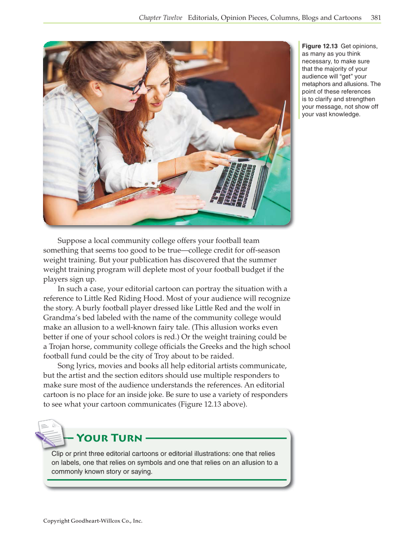 Journalism: Publishing Across Media, 1st Edition page 381