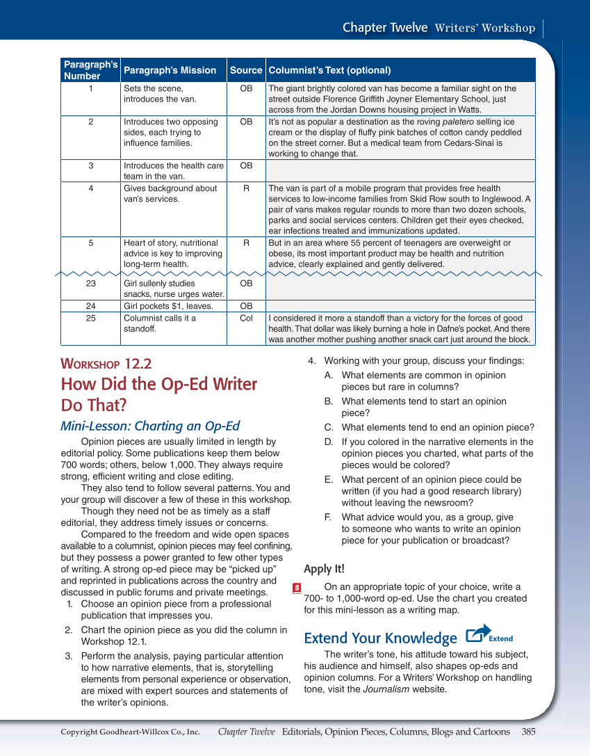 Journalism: Publishing Across Media, 1st Edition page 385