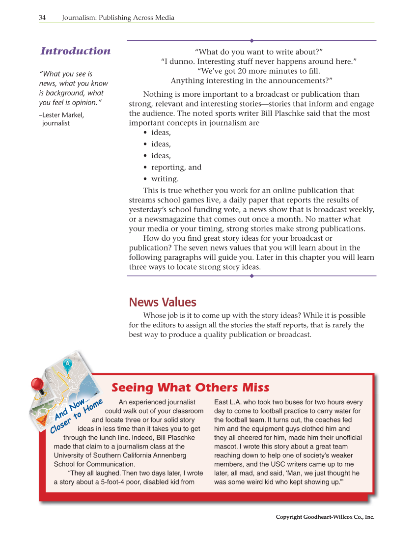 Journalism: Publishing Across Media, 1st Edition page 34