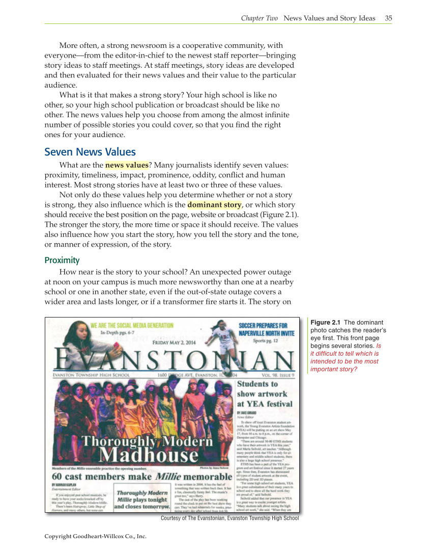 Journalism: Publishing Across Media, 1st Edition page 35