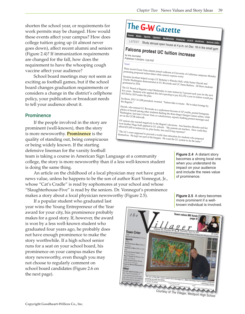 Journalism: Publishing Across Media, 1st Edition page 39