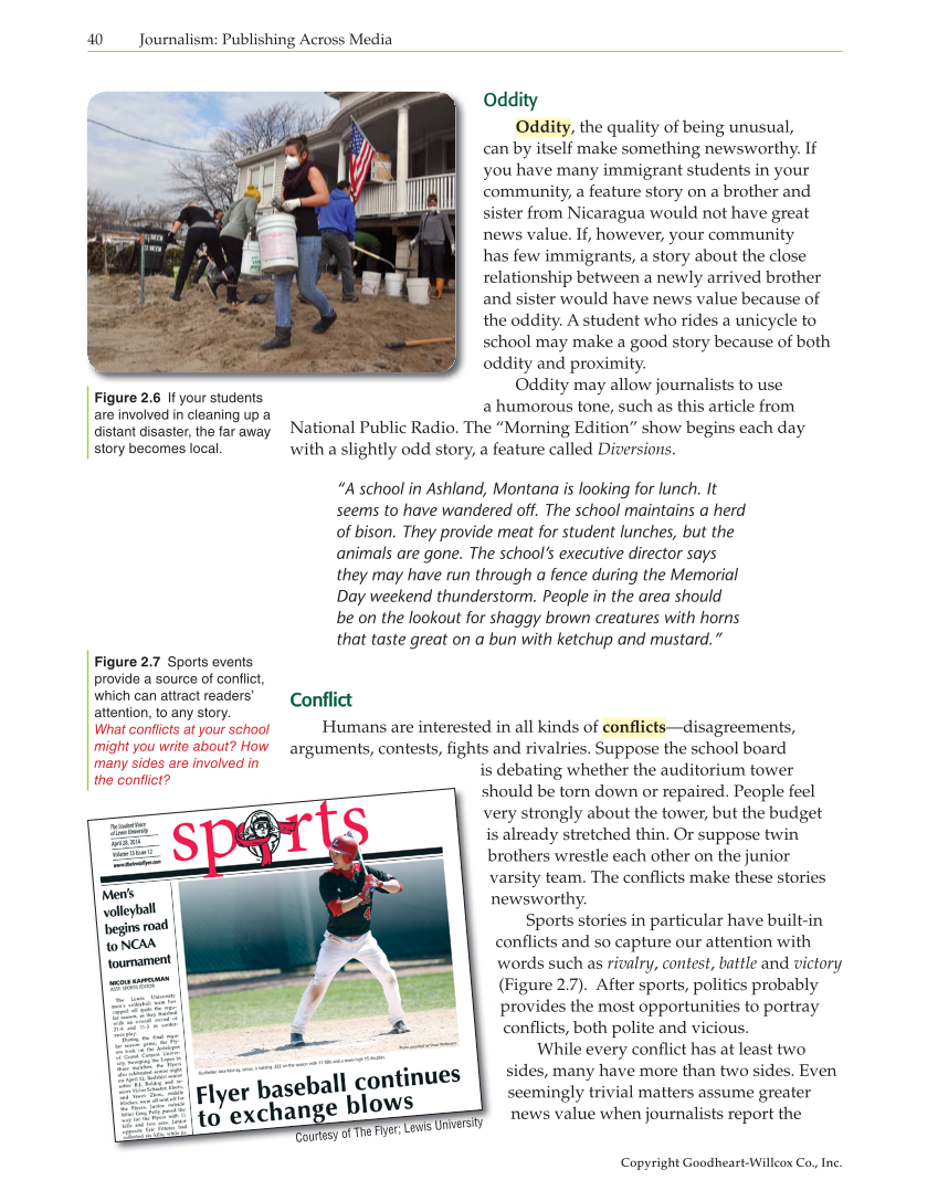 Journalism: Publishing Across Media, 1st Edition page 40