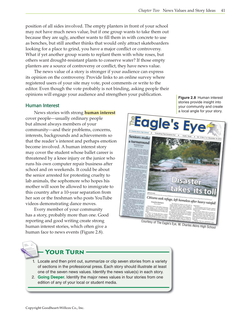 Journalism: Publishing Across Media, 1st Edition page 41