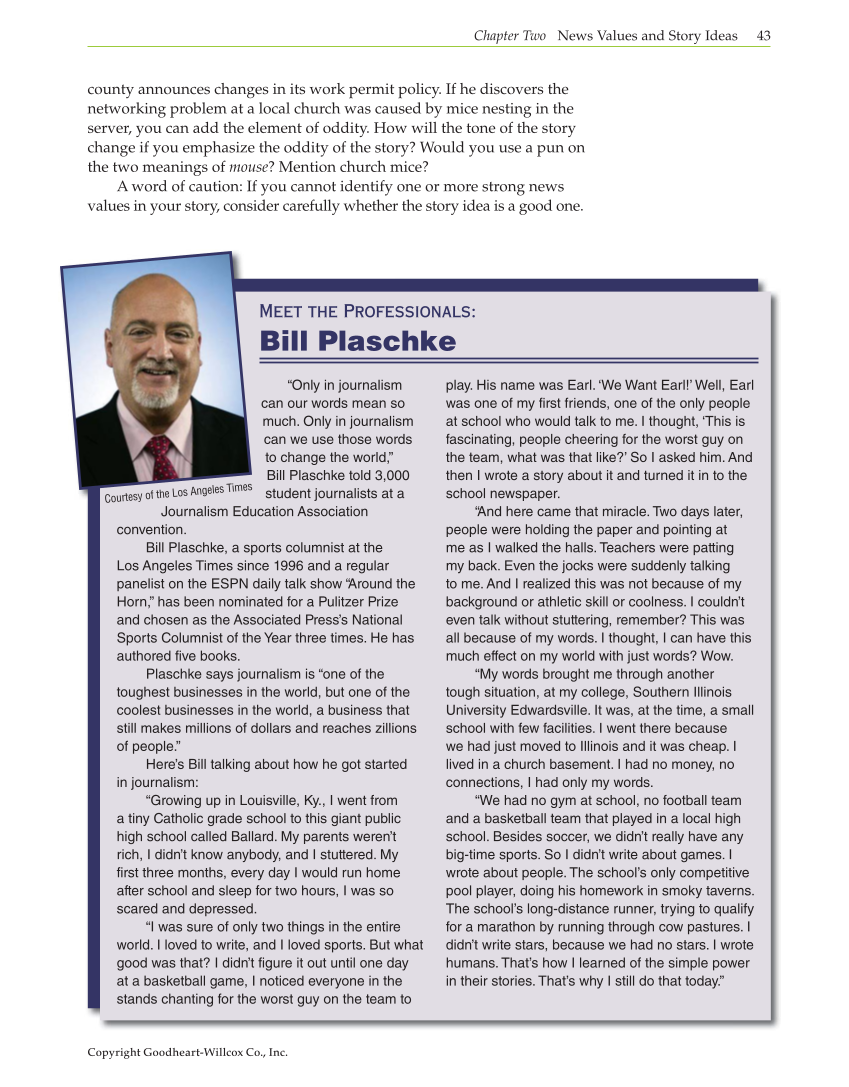 Journalism: Publishing Across Media, 1st Edition page 43