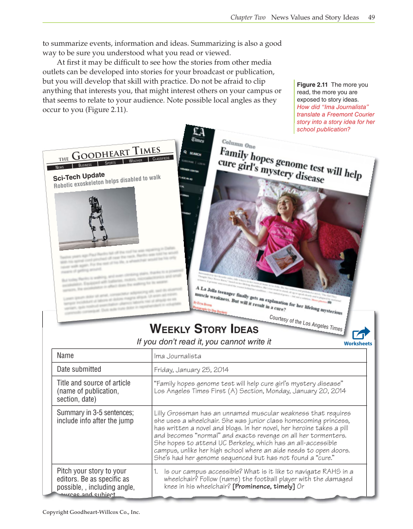 Journalism: Publishing Across Media, 1st Edition page 49
