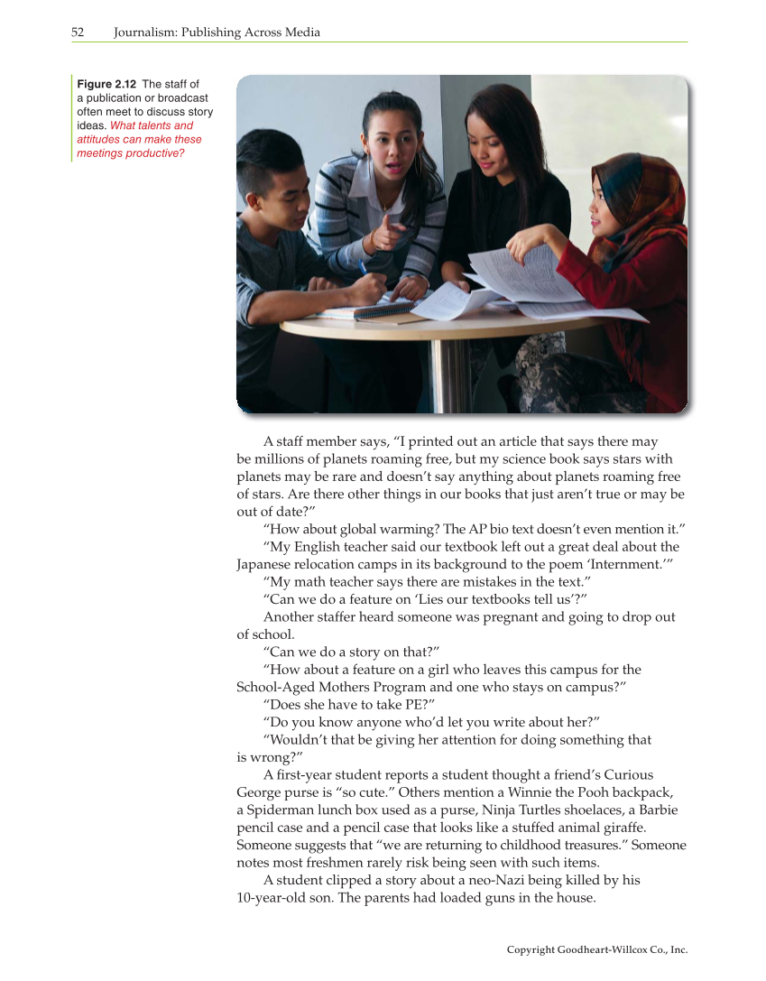 Journalism: Publishing Across Media, 1st Edition page 52