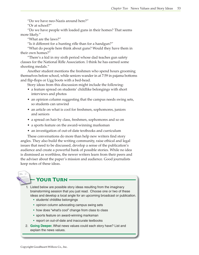 Journalism: Publishing Across Media, 1st Edition page 53
