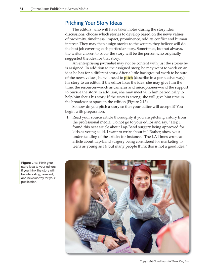 Journalism: Publishing Across Media, 1st Edition page 54