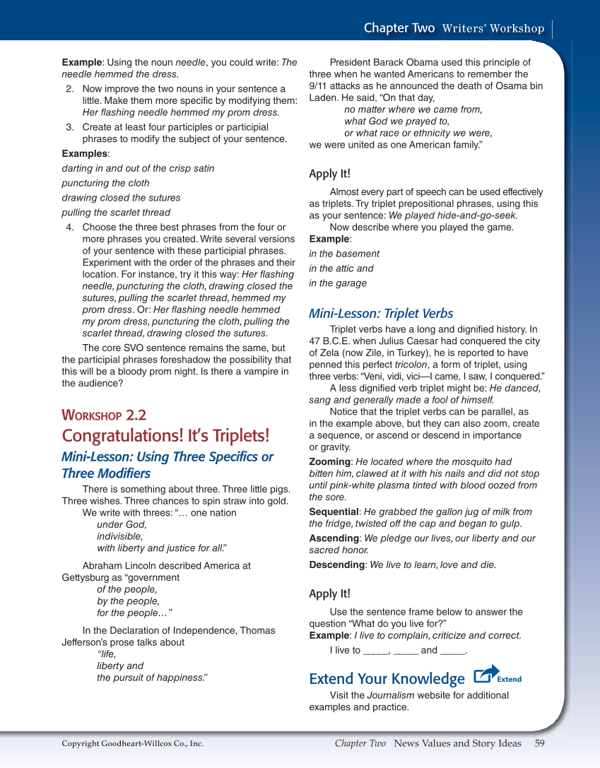 Journalism: Publishing Across Media, 1st Edition page 59