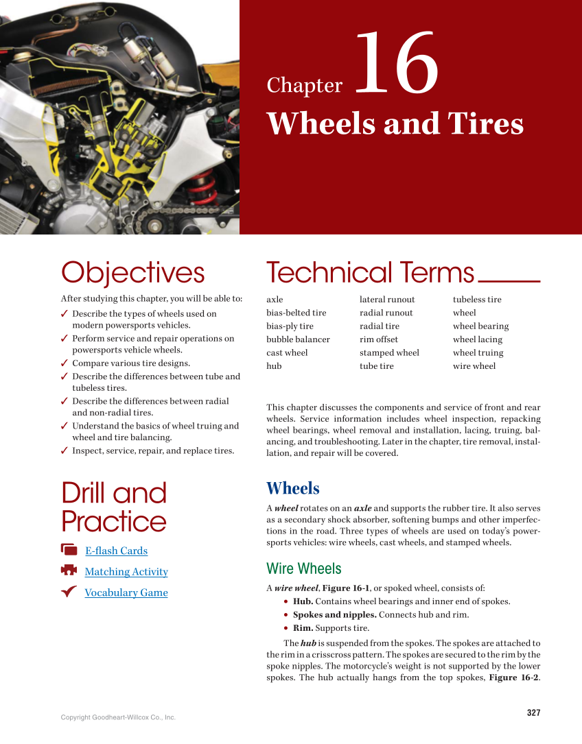 Motorcycles: Fundamentals, Service, Repair, 4th Edition page 327