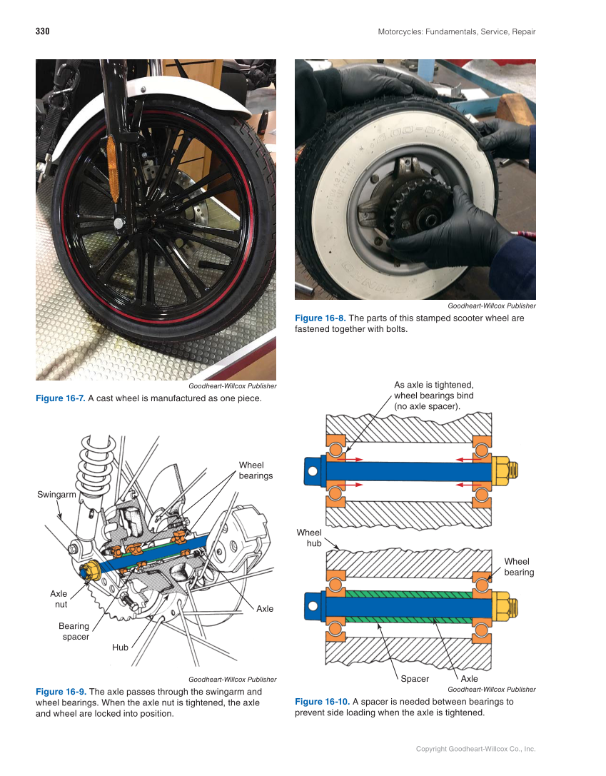 Motorcycles: Fundamentals, Service, Repair, 4th Edition page 330