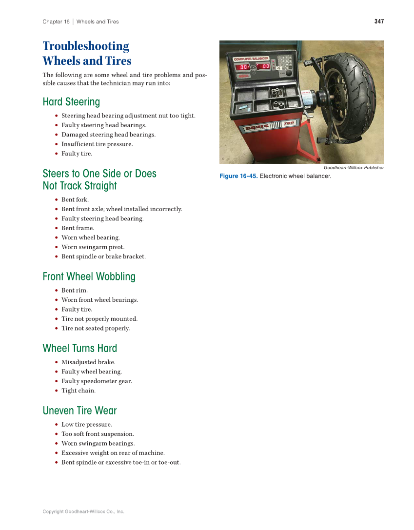 Motorcycles: Fundamentals, Service, Repair, 4th Edition page 347